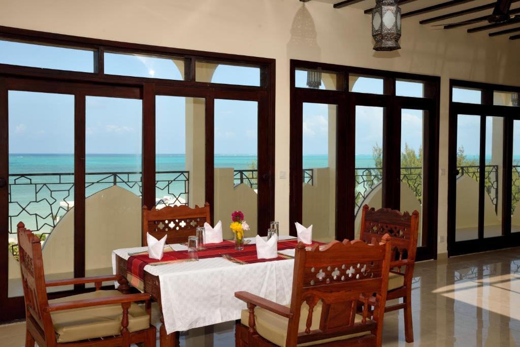 Ocean-view private dining room at JAZ Aurora, Zanzibar
